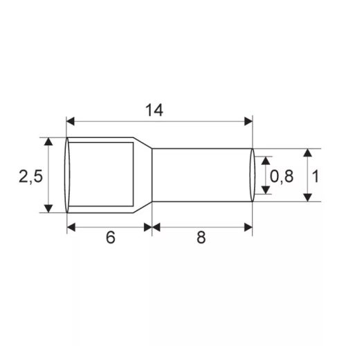 Szigetelt érvéghüvely fehér 0,5 mm2 - 8 mm