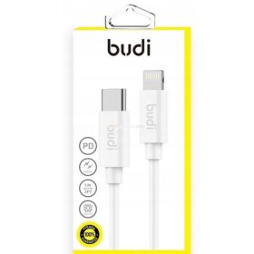 Töltő és adatkábel type C to lightning kábel 1m fehér 3A autóalkatrész