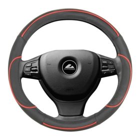 Kormányvédő 37-39 cm fekete piros műbőr