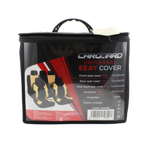 Autós üléshuzat szett - drapp / fekete - 9 db-os  autóalkatrész