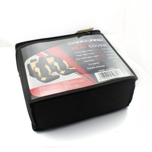 Autós üléshuzat szett - drapp / fekete - 9 db-os  autóalkatrész