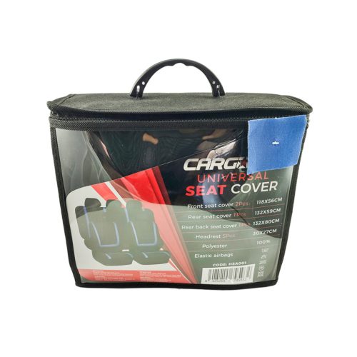   univerzális üléshuzat, fekete-kék  autóalkatrész